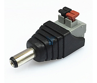 Разъем для подключения питания DC-M (D 5,5x2,1мм) с клеммами под ручной зажим под кабель (Black Plug), Q100