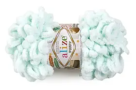Пряжа (нитки) плюшева Пуффі Алізе 820 блакитний Alize НА-00029505