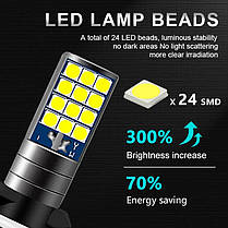 Світлодіодна лампа зелена H3 LED ДХО у протитуманку H3 LED 24SMD 3030 12V, фото 4