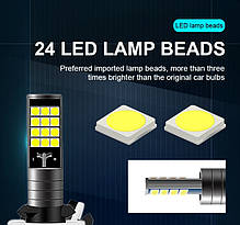 Світлодіодна лампа зелена H3 LED ДХО у протитуманку H3 LED 24SMD 3030 12V, фото 2