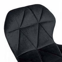 Барний стілець зі спинкою Bonro B-087 велюр чорне з чорною основою, фото 2