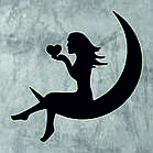 Декоративне настінне 3D Панно «Дівчина на місяць», Декор на стіну з об'ємом, фото 8