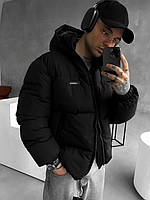 Мужская зимняя куртка пуховик черная с капюшоном