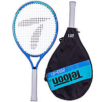 Ракетка для большого тенниса детская Teloon 2553-21 с чехлом 5-6 лет Blue-Light Blue