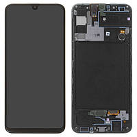 Модуль для Samsung Galaxy A30s,Samsung A307, черный, дисплей + сенсор с рамкой Original