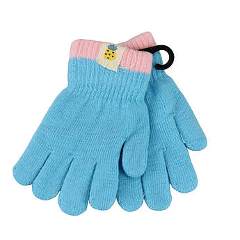 Рукавички для дівчинки вовняні осінь-зима 1-3 роки блакитний