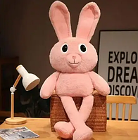 Мягкая игрушка подушка-объятия "Кролик-тянучка" уха и тянущиеся лапы 75 см