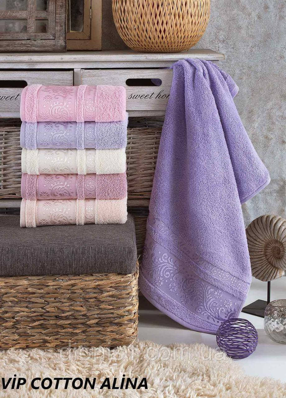 Лазневий рушник махровий Vip Cotton Alina розмір 70х140, 6 шт. в пакованні, Туреччина