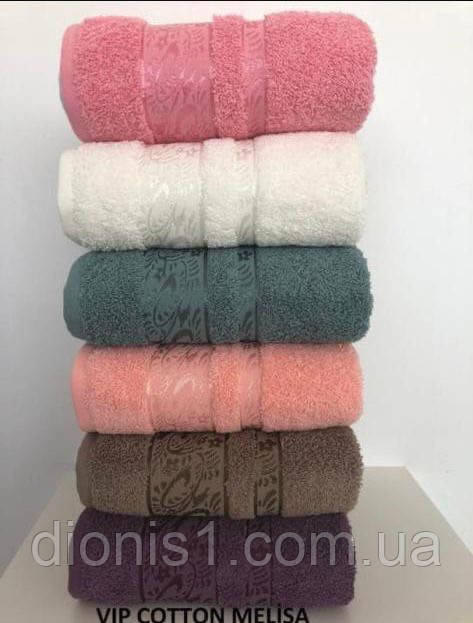 Лицьовий махровий рушник Vip Cotton Melisa 6 шт. в уп. Розмір 50х90 — 100% бавовна. Туреччина, фото 1