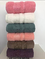 Банное полотенце махровое Vip Cotton Melisa размер 70х140, 6 шт в упаковке, Турция