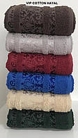 Банное полотенце махровое Vip Cotton Hayal размер 70х140, 6 шт в упаковке, Турция