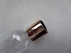 400 мл ПЕТ флакон Круглий прозорий з кришкою золотистий диск-топ 24 мм, пластиковий, пластмасовий пляшка, фото 2