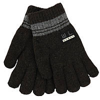 Перчатки для мальчика шерстяные двойные 5-7 лет осень-зима коричневый