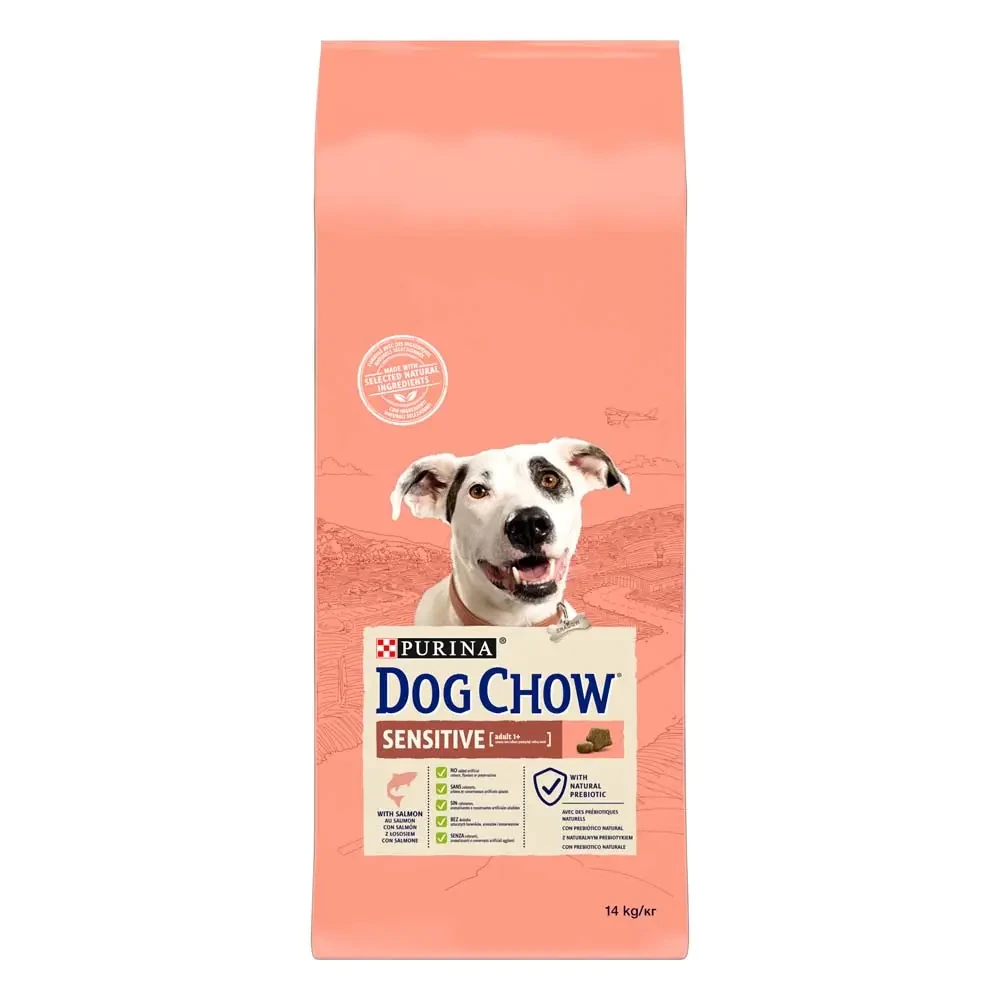 Сухий корм DOG CHOW Sensitive Adult 1+ для дорослих собак схильних до алергії з лососем 14 кг