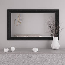 Дзеркало в чорній рамі з орнаментом 76х126 Black Mirror для гардеробної кімнати примірочне