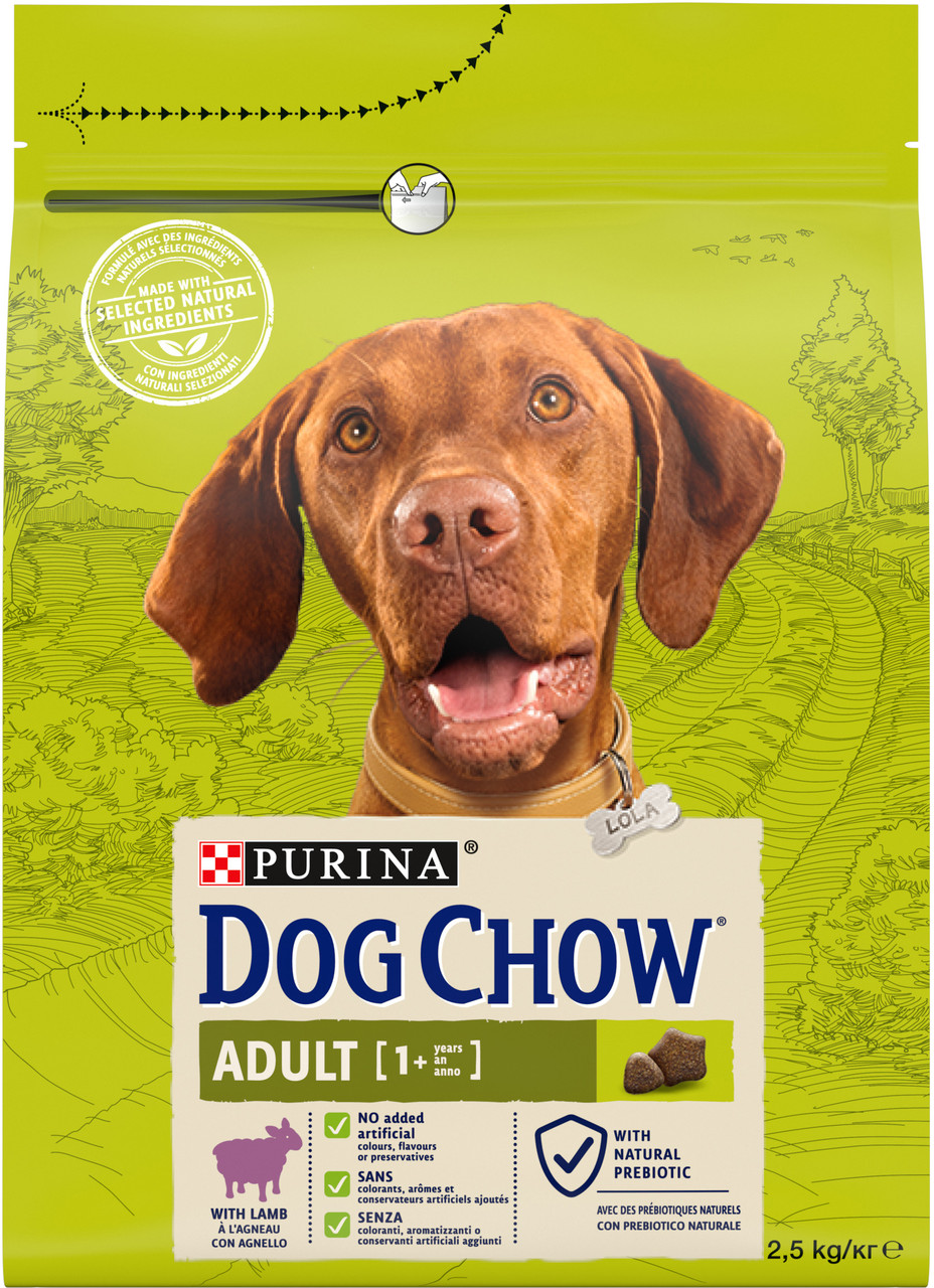 Сухий корм DOG CHOW Adult 1+ для дорослих собак з ягням 2.5 кг