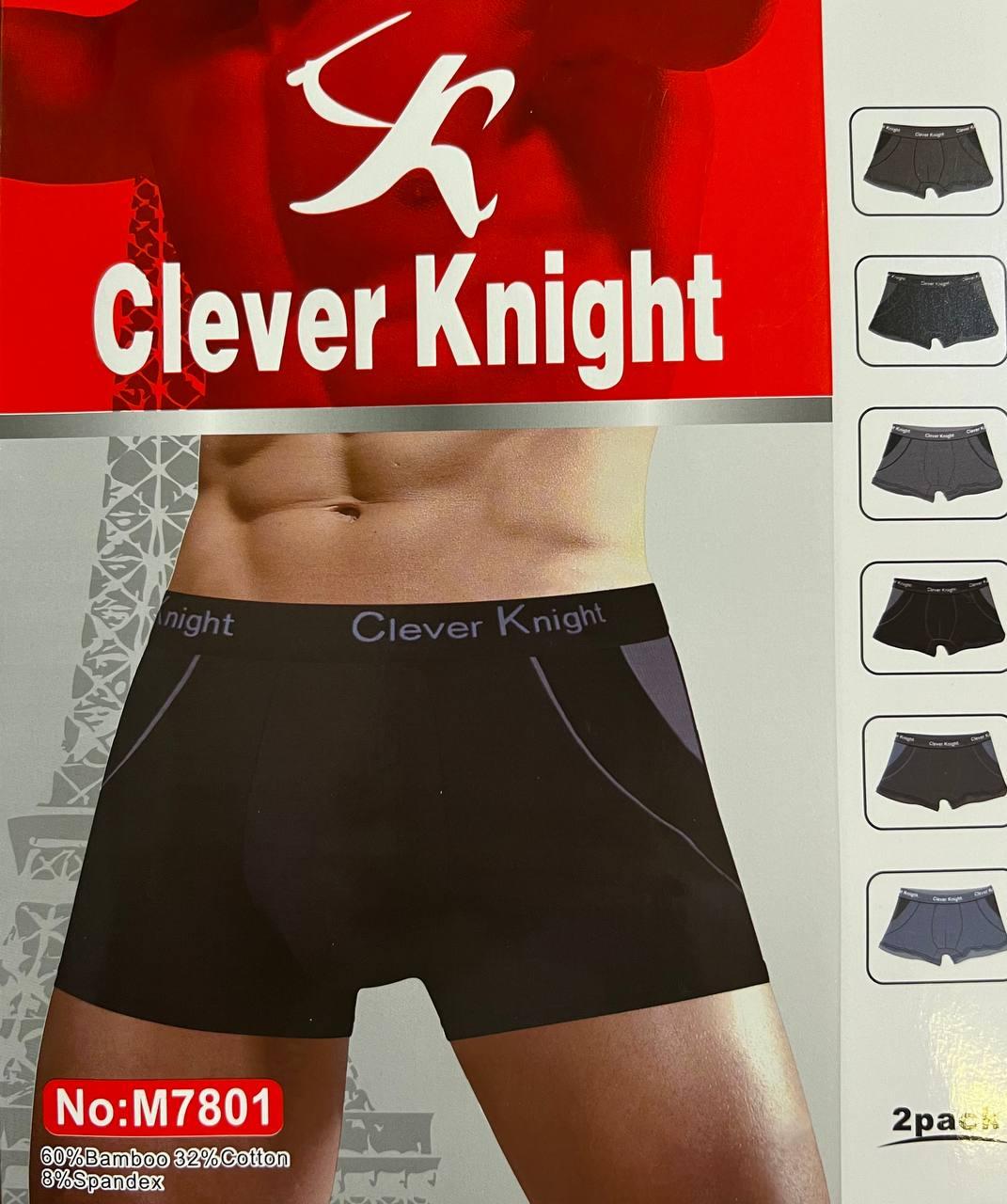 Труси чоловічі 12 штук боксери бавовна + бамбук Clever Knight розмір XL-4XL (46-54)