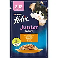 Влажный корм FELIX Fantastic Junior для котят кусочки в желе с курицей 85 г