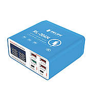 Зарядний пристрій RELIFE RL-304N (4xUSB+2 Type-C) 87W з цифровою індикацією параметрів заряджання