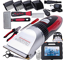Акумуляторна машинка для стрижки домашніх тварин з комплектом аксесуарів Bass Polska 8568
