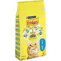 Сухой корм FRISKIES для взрослых кошек с лососем и овощами 10 кг