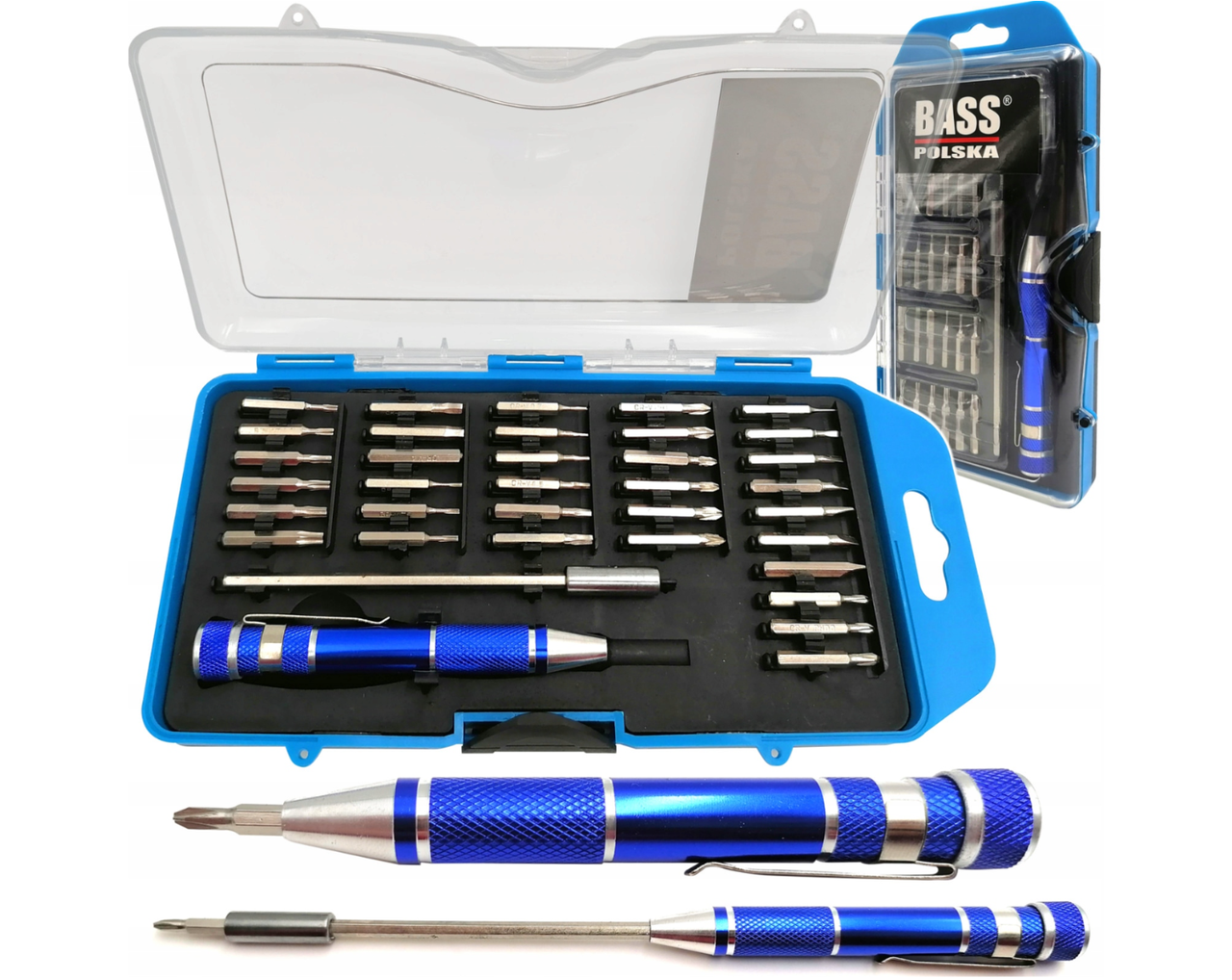 Викрутка з набором біт для точних робіт з подовжувачем 36 шт. Bass Polska 3818, фото 1