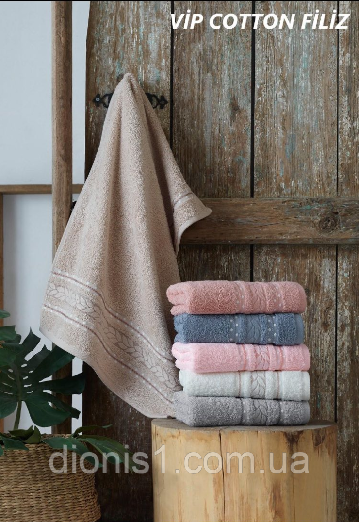 Лицьовий махровий рушник Vip Cotton 6 шт. в уп. Розмір 50х90 — 100% бавовна. Туреччина
