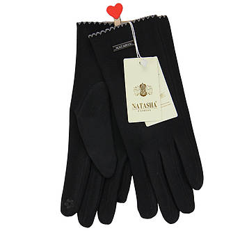 Рукавички жіночі сенсорні пальто з хутром Natasha осінь-зима розмір S-M чорний