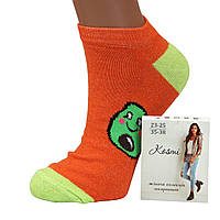 Шкарпетки жіночі короткі демісезонні 23-25 розмір (35-38 взуття) Авокадо помаранчевий