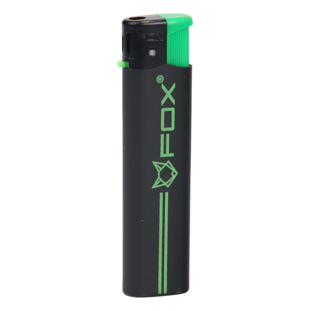 Запальничка кишенькова п'єзо Fox резина із кольоровою кнопкою, фото 1