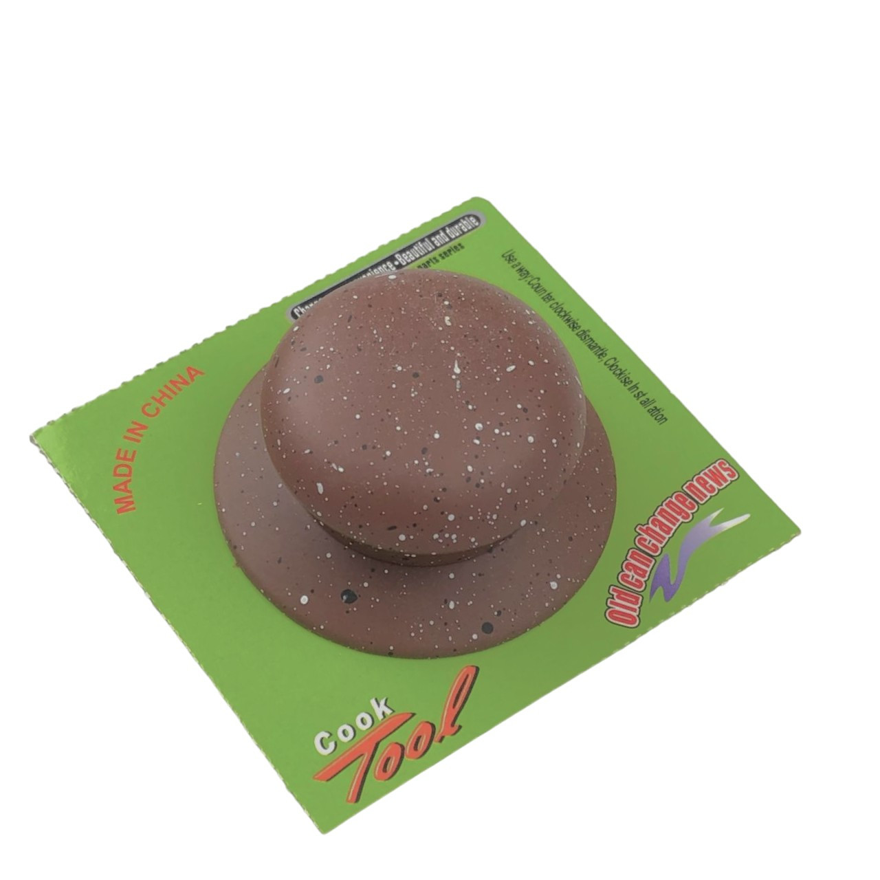 Ручка для кришки 6 см із силіконовим покриттям мармур молочний шоколад, фото 1