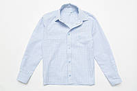 Рубашка для мальчика голубая в полоску SmileTime на кнопках с длинным рукавом