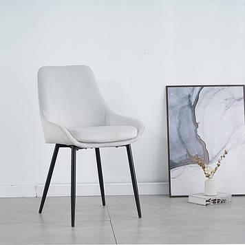 Світло-сірий стілець Інтарсіо HUGO з металевими ніжками та оксамитовою оббивкою
