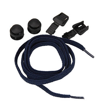 Еластичні ледачі шнурки KIWI 100 см темно-сині