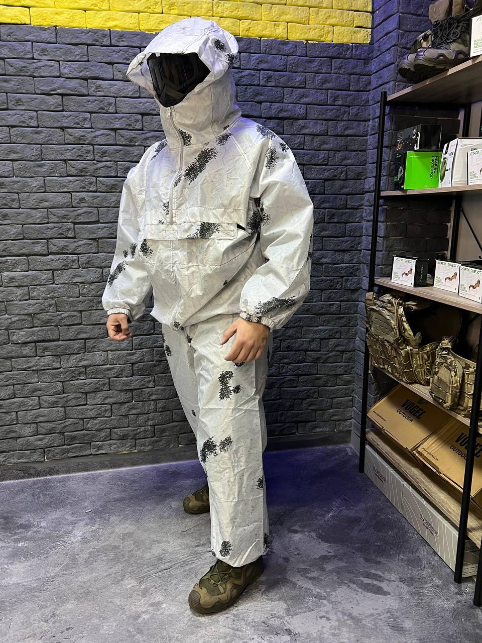 Тактический максхалат Клякса, зимний маскировочный костюм, прочный дождевик из палаточной ткани - фото 10 - id-p2072085221