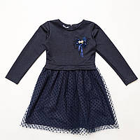 Детское нардное платье для девочки р.104,110,116,122,128 SmileTime Mary, темно-синее 128