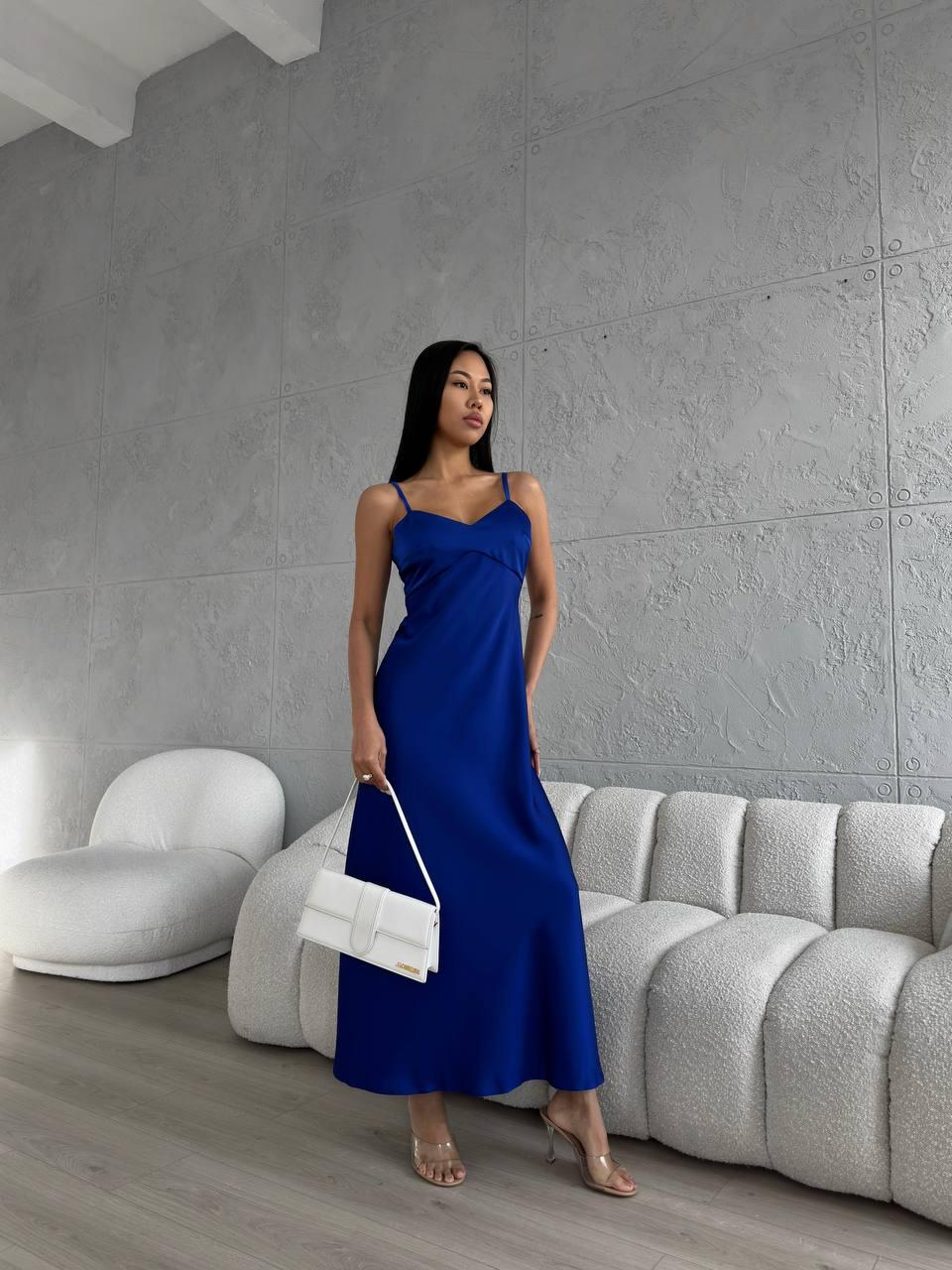 Модна жіноча сатинова сукня комбінація Bogemia на регульованих бретелях Smdi7927