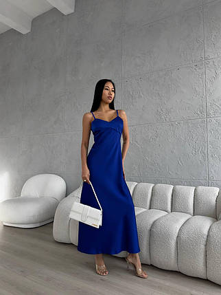 Модна жіноча сатинова сукня комбінація Bogemia на регульованих бретелях Smdi7927, фото 1