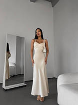 Модна жіноча сатинова сукня комбінація Bogemia на регульованих бретелях Smdi7927, фото 3