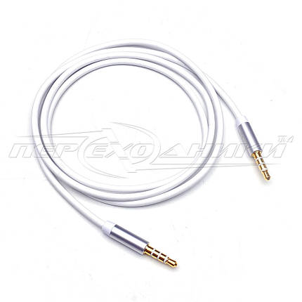 Аудіокабель AUX 3.5 mm 4 pin, 1 м, фото 1