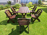 Садові меблі стіл і крісла 6 штук з масиву сосни, Відео ютуб море товарів