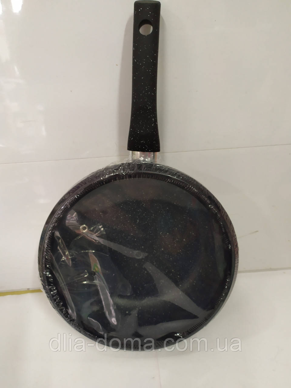 Сковорода со стеклянной крышкой 22 см с антипригарным мраморным покрытием SANTAREMO  №10010016, фото 1