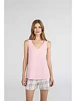 Женская пижама шорты хлопок Ellen LPK 4570/10/01 светло-зелено-розовый L