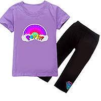 Комплект детский, для девочки, футболка и капри AntistreSS, лиловый 116
