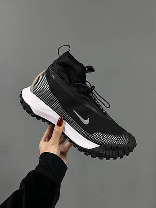 Зимові Чоловічі Кросівки Nike ACG Mountain Fly Gore-Tex Black / Найк АСГ Маунтін Флай Гор Текс Чорні з Білим, фото 1