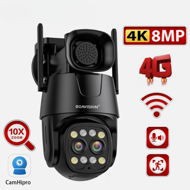 Наружная поворотная бинокулярная камера 4G Boavision D4W8MP4G 4+4MP два ...
