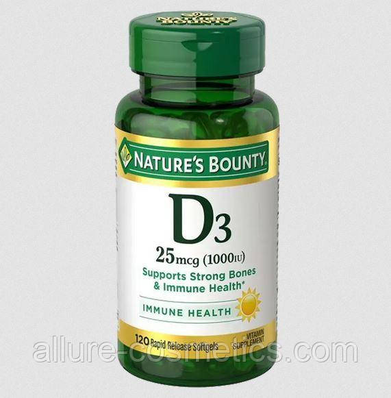 Вітамін D3 Nature's Bounty D3 25 mcg 1000mg 120 таблеток