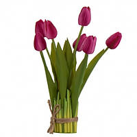 Декоративный букет тюльпанов, лиловый, 33 см