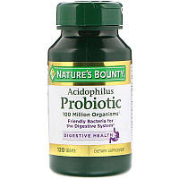 Пробиотик с ацидофильными лактобактериями Nature's Bounty Probiotic 100mi organisms 120 таблеток