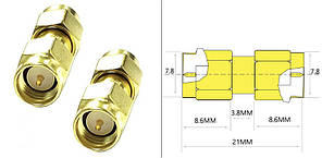 Внутрішній отвір штекера RP SMA до внутрішнього штирю RP SMA. РЧ-коаксіальний адаптер прямий.